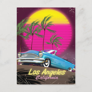 Retro Travel Print von Los Angeles 1980s Postkarte
