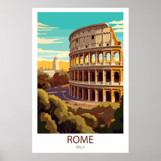 Retro Travel Rome Italien Zielort Mauer Poster