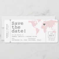 Retro Travel Theme Map Boarding Ticket