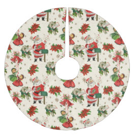 Retro Treasures Christmas Polyester Weihnachtsbaumdecke