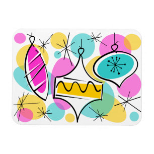 Retro Tree Baubles flexibler Magnet
