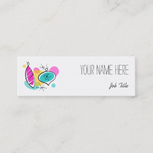 Retro Tree Baubles Gruppiert Text dünn Mini Visitenkarte