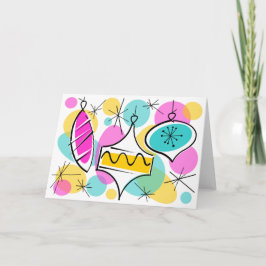 Retro Tree Baubles Grüße Karte