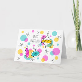 Retro Tree Baubles Weihnachten in Textkarte