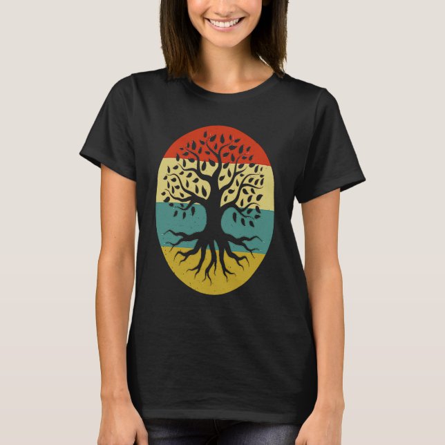 Retro Tree of Life Vintage Earth T-Shirt (Vorderseite)