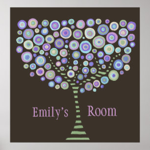 Retro Tree Personalisiert Name Room Poster