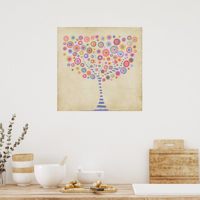 Retro Tree Personalisiert Name Room Poster (Küche)