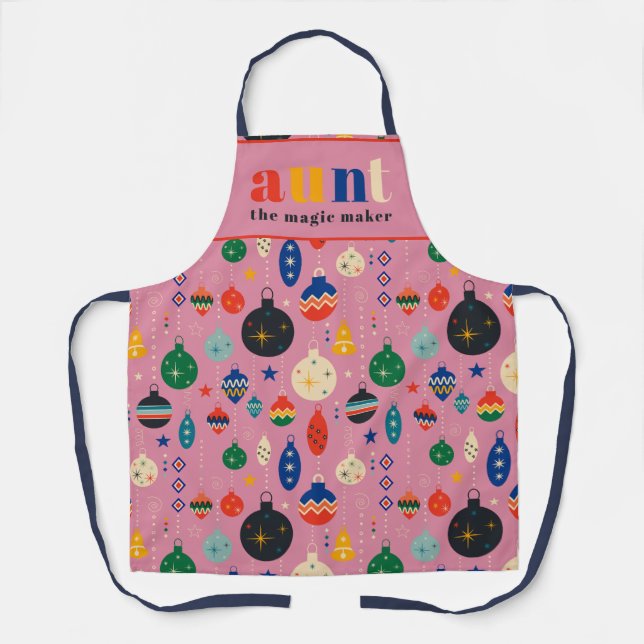 Retro Tree Toys Ornamente Tante Weihnachten Küche Schürze (Vorderseite)