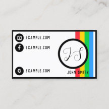 Retro Trendy Minimal Colorful Business Card