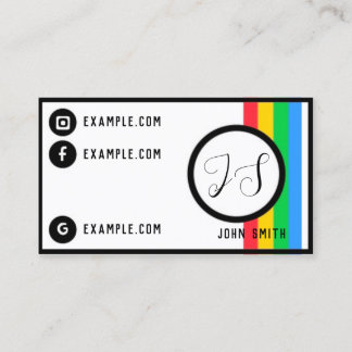 Retro Trendy Minimal Colorful Business Card Visitenkarte