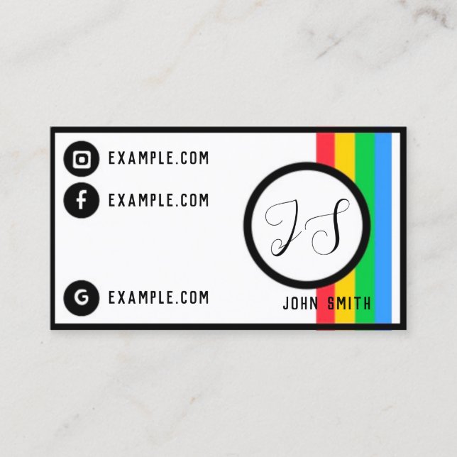 Retro Trendy Minimal Colorful Business Card Visitenkarte (Vorderseite)