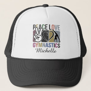 Retro Trendy Peace Liebe Gymnastik Gymnastik Gymna Truckerkappe