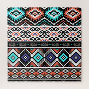 Retro Tribal Navajo: Geometrisch Nahtlos. Puzzle