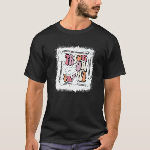 Retro-Trick oder behandeln floralen Ghost Hallowee T-Shirt