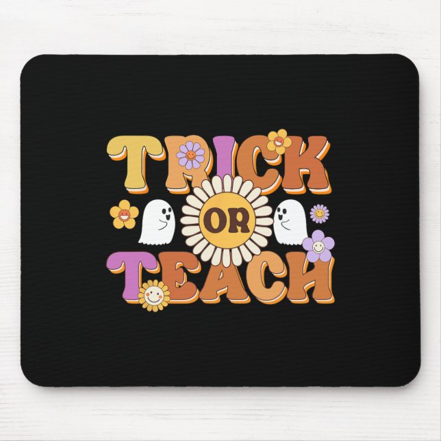 Retro Trick oder lehren Ghost Lehrer Halloween Cos Mousepad (Vorne)
