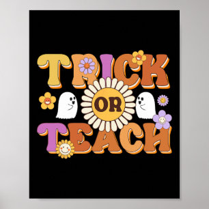 Retro Trick oder lehren Ghost Lehrer Halloween Cos Poster