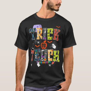 Retro Trick oder lehren Spooky Season Lehrer Leben T-Shirt