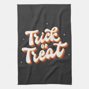 Retro Trick oder Treat Geschirrtuch