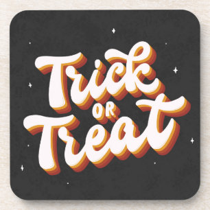 Retro Trick oder Treat Getränkeuntersetzer