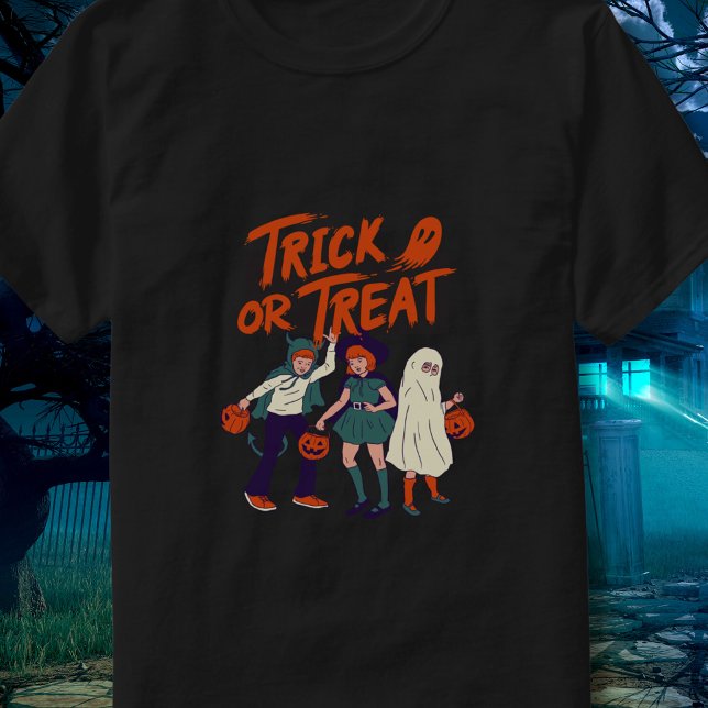 Retro Trick oder Treat Kids Halloween Shirt (Von Creator hochgeladen)
