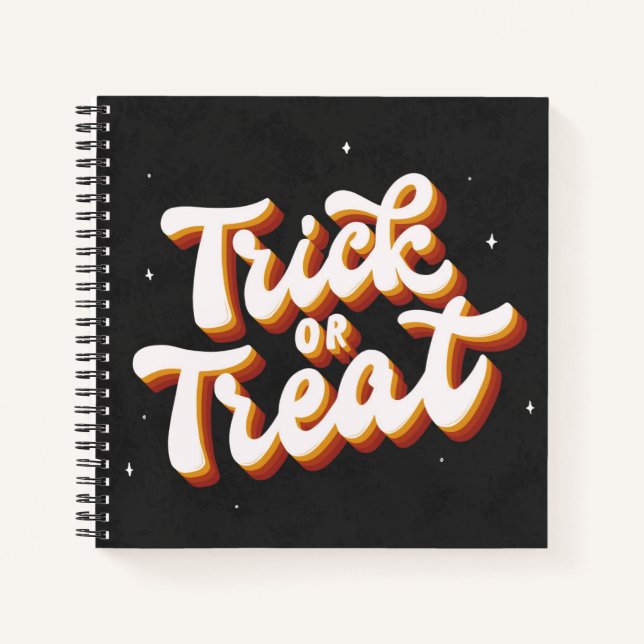 Retro Trick oder Treat Notizbuch (Vorderseite)