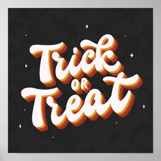 Retro Trick oder Treat Poster (Vorne)