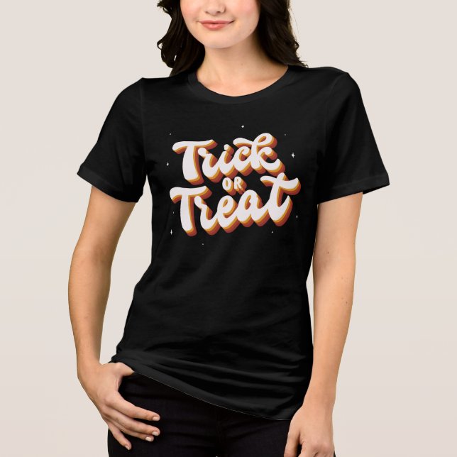 Retro Trick oder Treat Tri-Blend Shirt (Vorderseite)