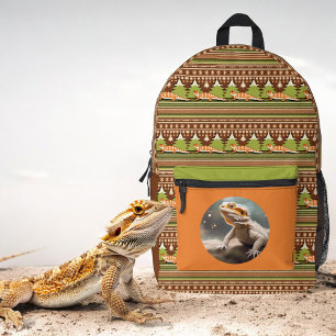 Retro trifft Reptile Print Cut Nähtasche Bedruckter Rucksack