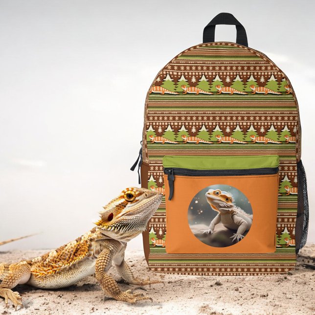 Retro trifft Reptile Print Cut Nähtasche Bedruckter Rucksack (Von Creator hochgeladen)