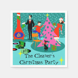 Retro Trimmen des Weihnachtsbaumpapiers Napkins Serviette