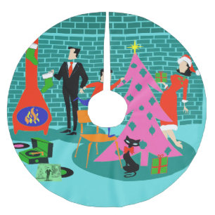 Retro Trimmen des Weihnachtsbaumrock Polyester Weihnachtsbaumdecke