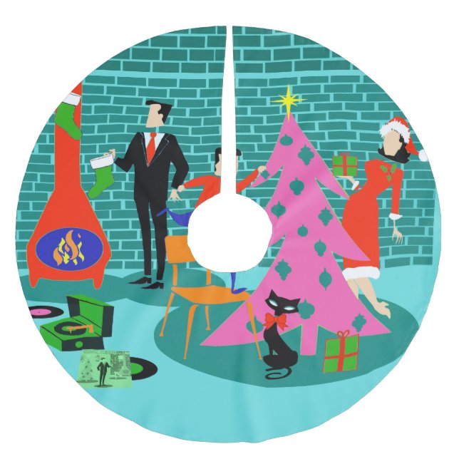 Retro Trimmen des Weihnachtsbaumrock Polyester Weihnachtsbaumdecke (Vorderseite)