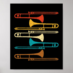 Retro Trombone - Jazz Poster