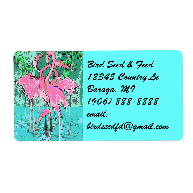 Retro Tropical Abst Pink Flamingos Flamingo Labels (Vorne)