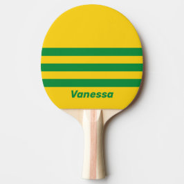 Retro Tropical Banana Three Across Stripe withName Tischtennis Schläger