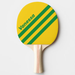 Retro Tropical Banana Three Angled Stripe withName Tischtennis Schläger