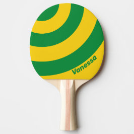 Retro Tropical Banana Three Circle Stripe withName Tischtennis Schläger