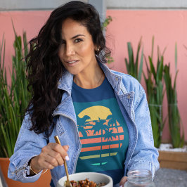 Retro Tropical Beach Sunset Palm Trep Unisex T-Shirt