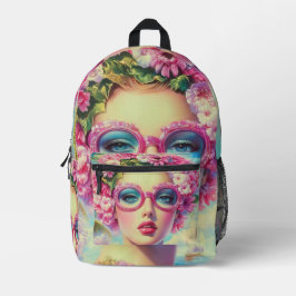 Retro Tropical Beauty Bedruckter Rucksack