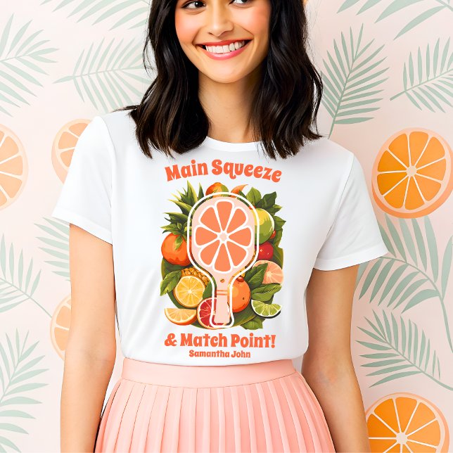 Retro Tropical Citrus Pickleball Brautparty Tri-Blend Shirt (Von Creator hochgeladen)