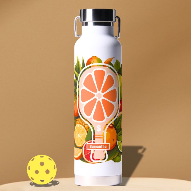 Retro Tropical Citrus Pickleball Brautparty Trinkflasche (Von Creator hochgeladen)
