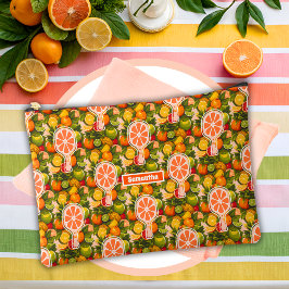 Retro Tropical Citrus Pickleball Brautparty Zubehörtasche