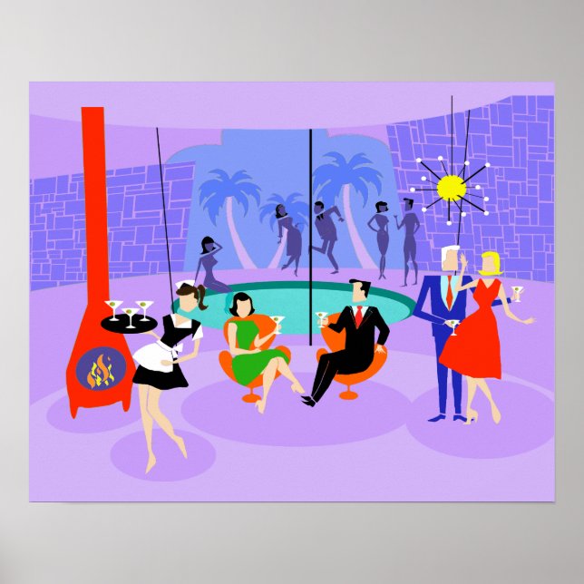 Retro Tropical Cocktail Party Poster (Vorne)