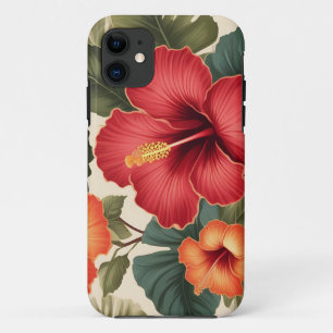 Retro Tropical Hibiskus Blume Case-Mate iPhone Hülle