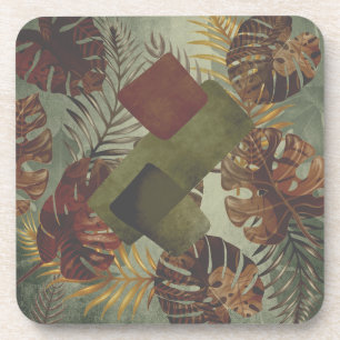 Retro Tropical Monstera Palmenblatt 70er Jahre Som Getränkeuntersetzer