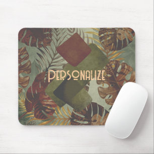 Retro Tropical Monstera Palmenblatt 70er Jahre Som Mousepad