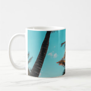 RETRO TROPICAL PALM BAUM AM STRAND KAFFEETASSE