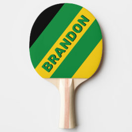 Retro Tropical Palm fett Streifen mit Namen Tischtennis Schläger