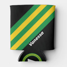 Retro Tropical Palm Stripes with Name Dosenkühler