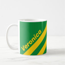 Retro Tropical Palm Three Stripes with Name Kaffeetasse